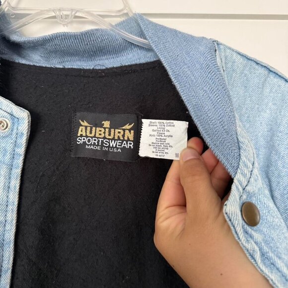 Blue Denim Varsity Jacket - Picture 3 of 3